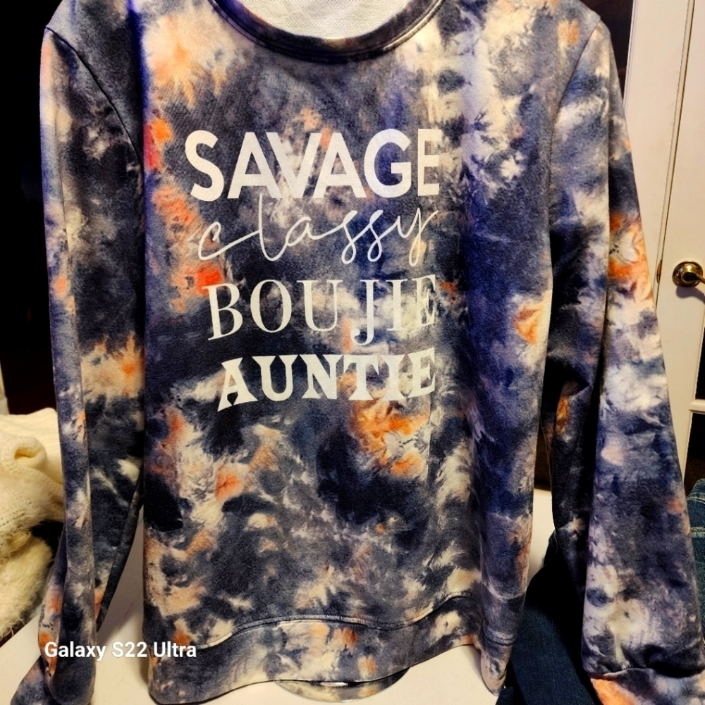Savage Classy Boujie Auntie Tie-Dye Sweatshirt